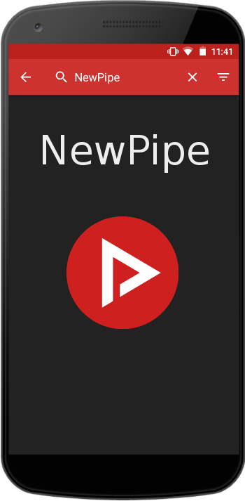 phone with NewPipe logo